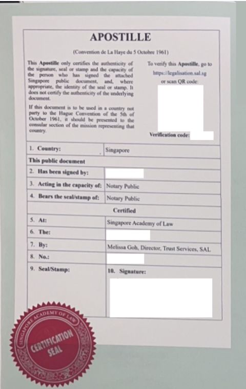 新加坡海牙认证1
